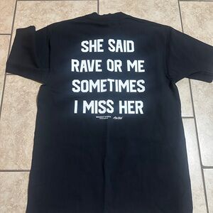 Black Tee with Bold White Text